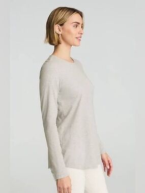 Pure Jill Long-Sleeve Stretch Cotton Tee Size L
